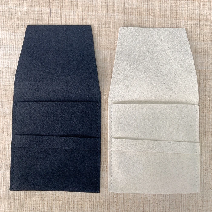 Custom Logo Jewelry Package Microfiber Snap Button Pouch Bags Jewellery small earrings Pouch Gift Bag