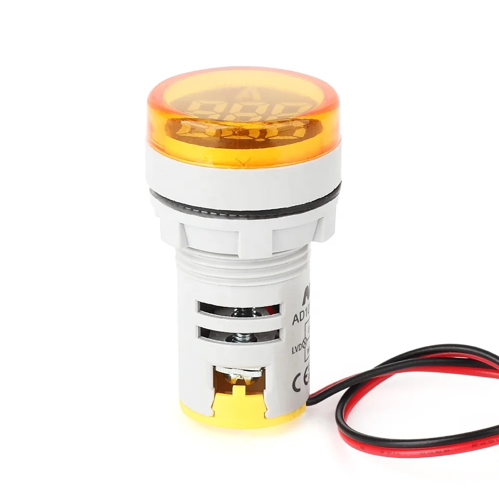 NIN yellow round din rail diqital ac analog panel ammeter 30a