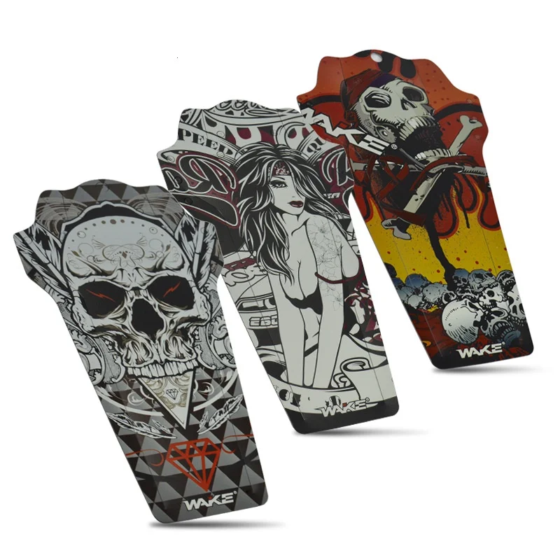 Hot Sale Road Bike Fenders Color Printing Ultra-thin Foldable Mudguard Bicycle Riding Equipment WAKE Mudguard
