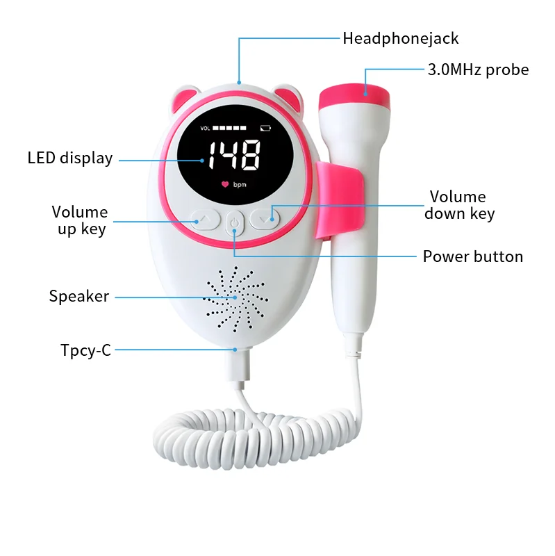 Great Deals Super Discounts Low Prices Rechargeable Battery Version Baby Heart Beat Monitor