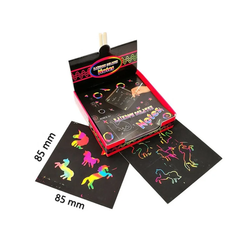 
Scratch Art Box Of Rainbow Color Magic DIY Mini Notes 