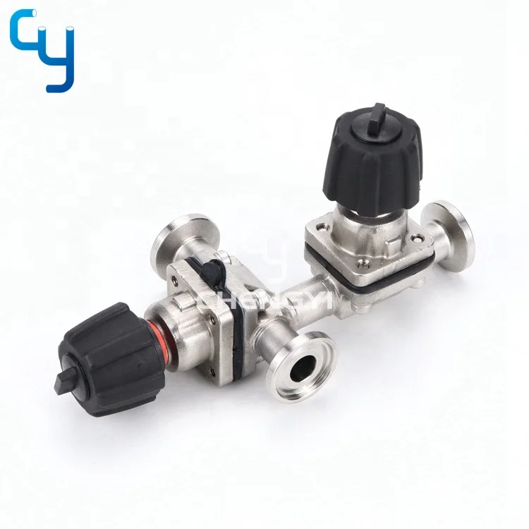 Sanitary mini type combined manual diaphragm valve