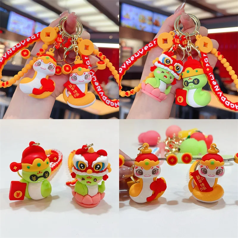 Cartoon zodiac snake key chain delicate trend God of wealth doll pendant promotional gift key chain