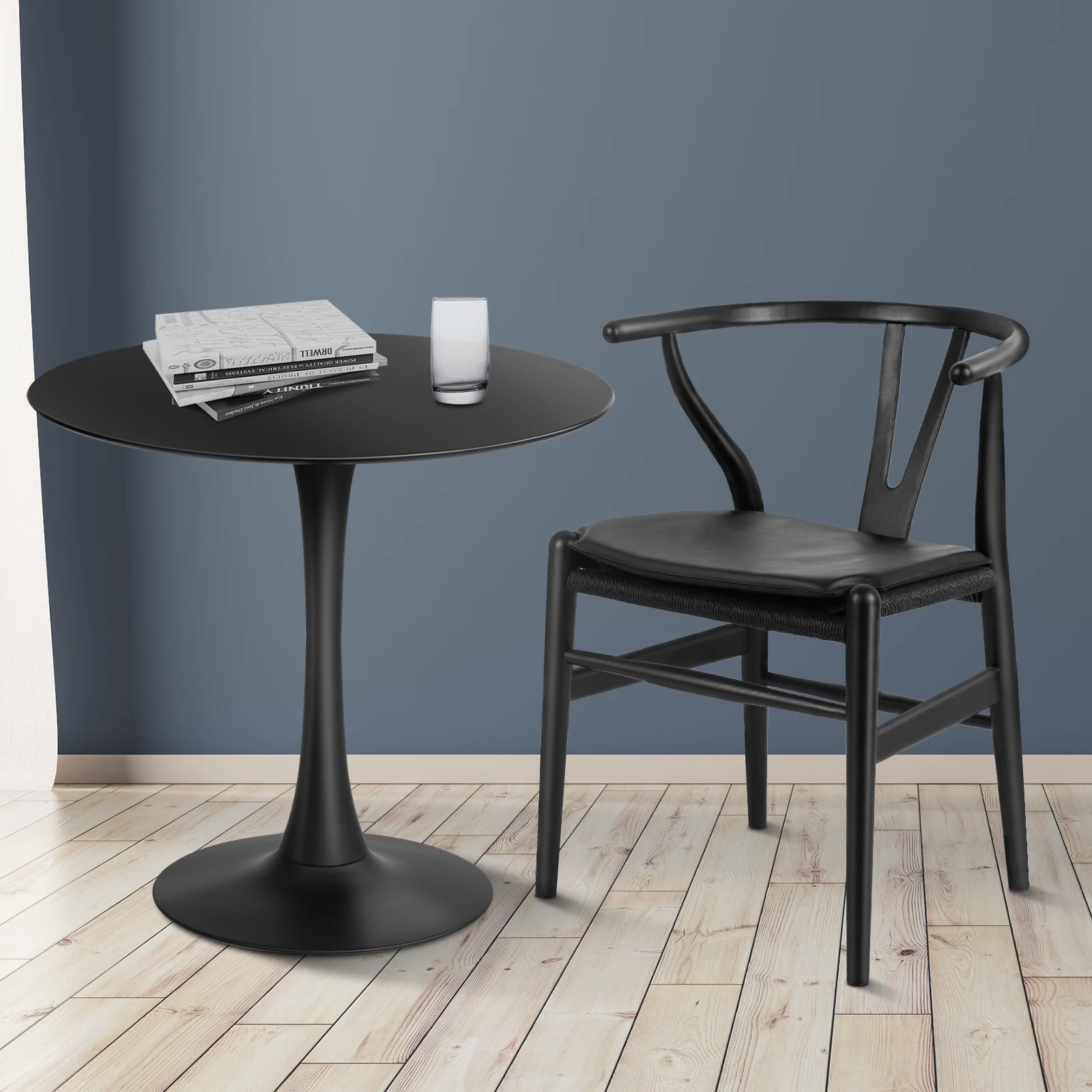 RTS Modern Minimalist Dining Chair Set 4 seater 32inch tulip solid wood Dining table