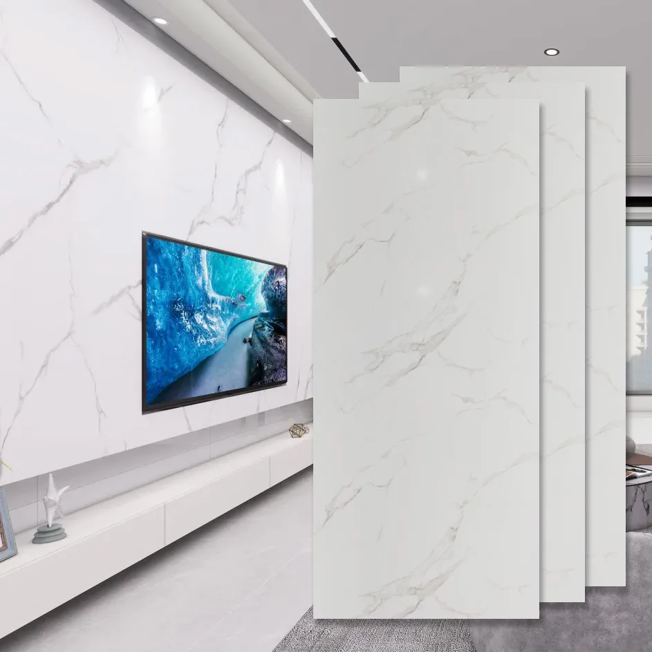 Modern simple bamboo wood fiber wood veneer anti-corrosion waterproof antibacterial PVC carbon crystal wall board