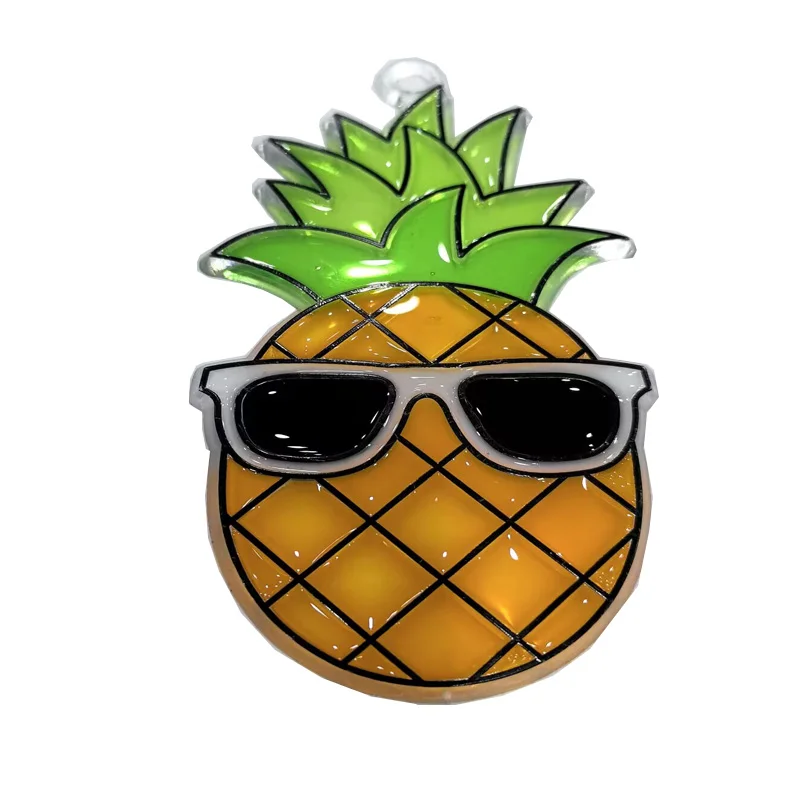 High Quality Window Art DIY Fruit Suncatcher Craft Kit with 6 Colors Acrylic Paint for Children Painting Gift