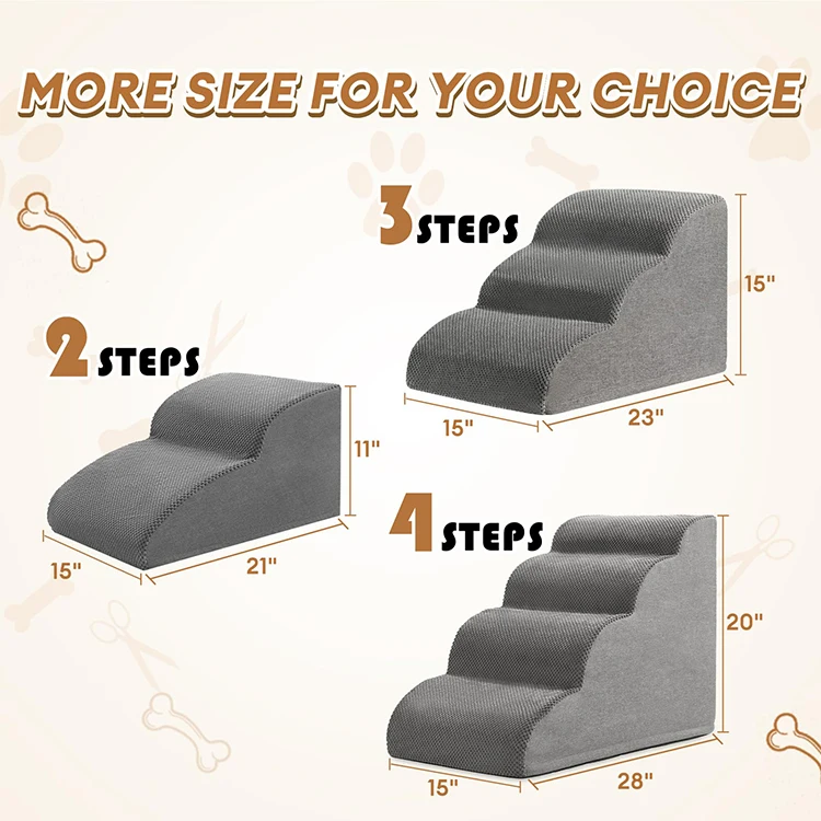 Dog House Stairs Pet 3 4 5 Steps Stairs for Small Dog Cat Pet Ramp Ladder Anti-slip Removable Dogs Bed Stairs