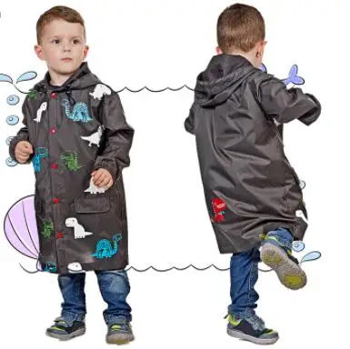 Customized long color changing raincoat PU kid raincoat
