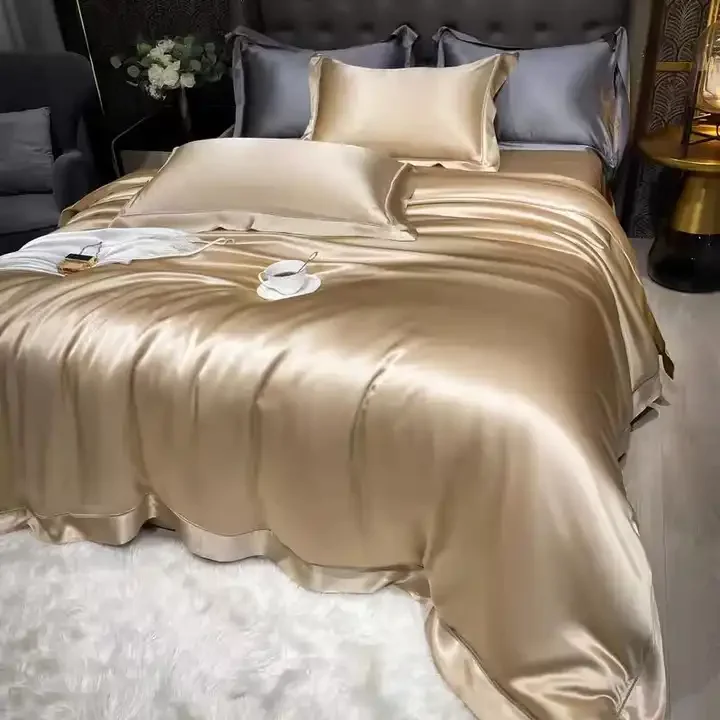Фабричная шелковая ткань charmeuse 100% жаккардовая пододеяльница простыни покрывала из тутового дерева