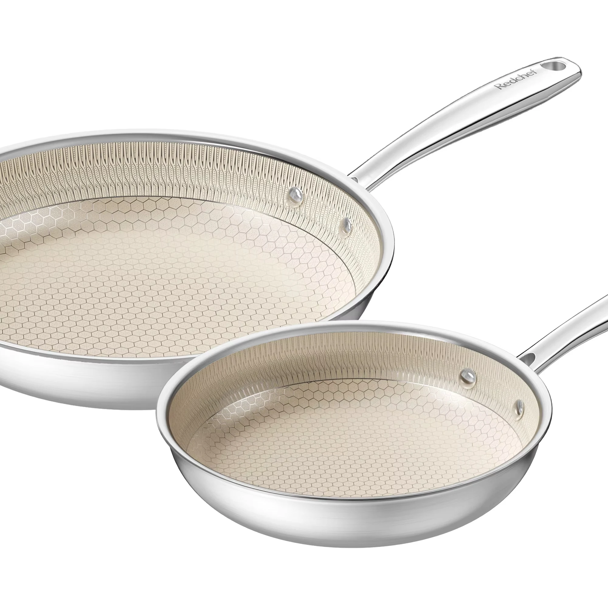 Ceramic Non-Stick Fry Pan Set, 26cm Pans with Cool Handles, Safe for Dishwasher & Oven, Fits All Stovetops