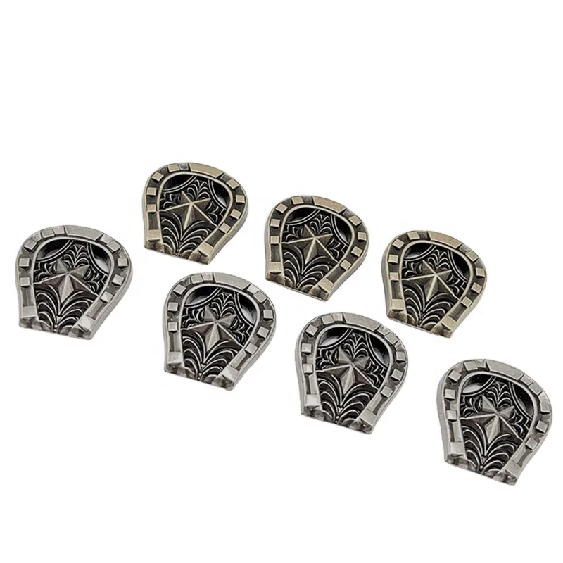 Factory Wholesale Fashion Design Alloy Metal Star Conchos For Leather Alloy Buttons Spike Rivets