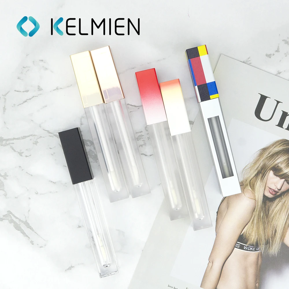 Empty custom cosmetics plastic lipgloss lip gloss tint bottles packaging tubes liquid lipstick lip oil containers tubes unique
