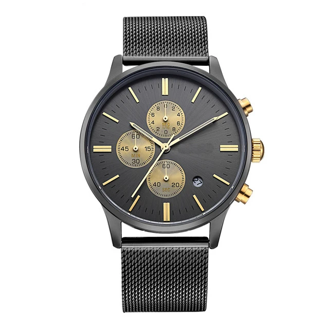 Breathtaking simple design high quality chronograph polished watch with CE and Rosh certificate