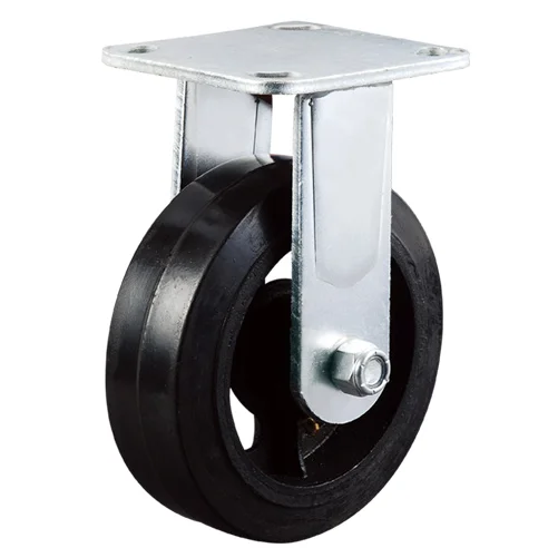 5inch rubber heavy duty castor wheel with fixed fork