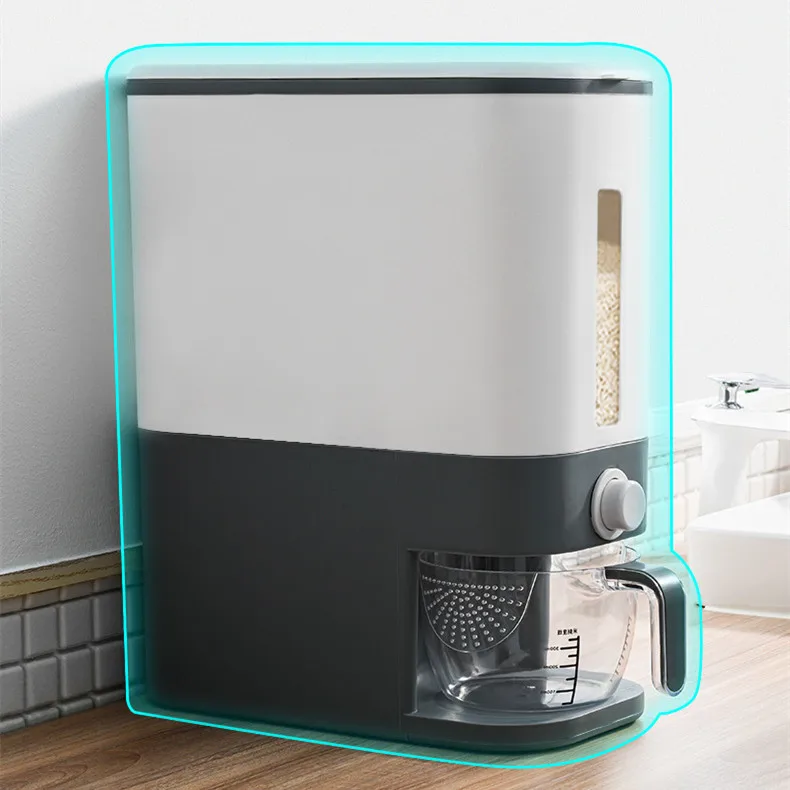 Kitchen Plastic Rice Container Storage Bottles Dried Food Grains Storage Box