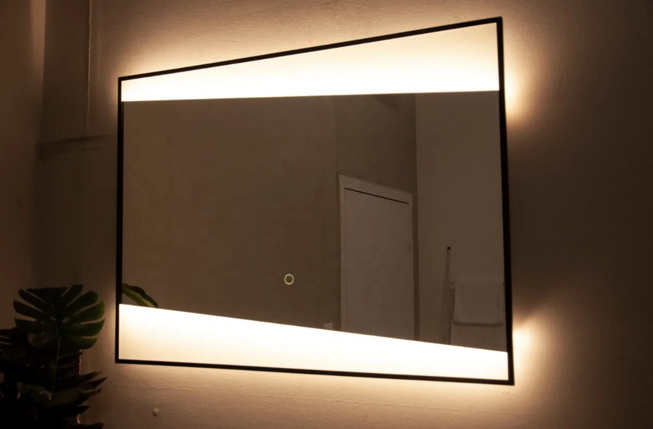 High quality bathroom illuminated vanity mirror with 3000K LED lighting and touch switch