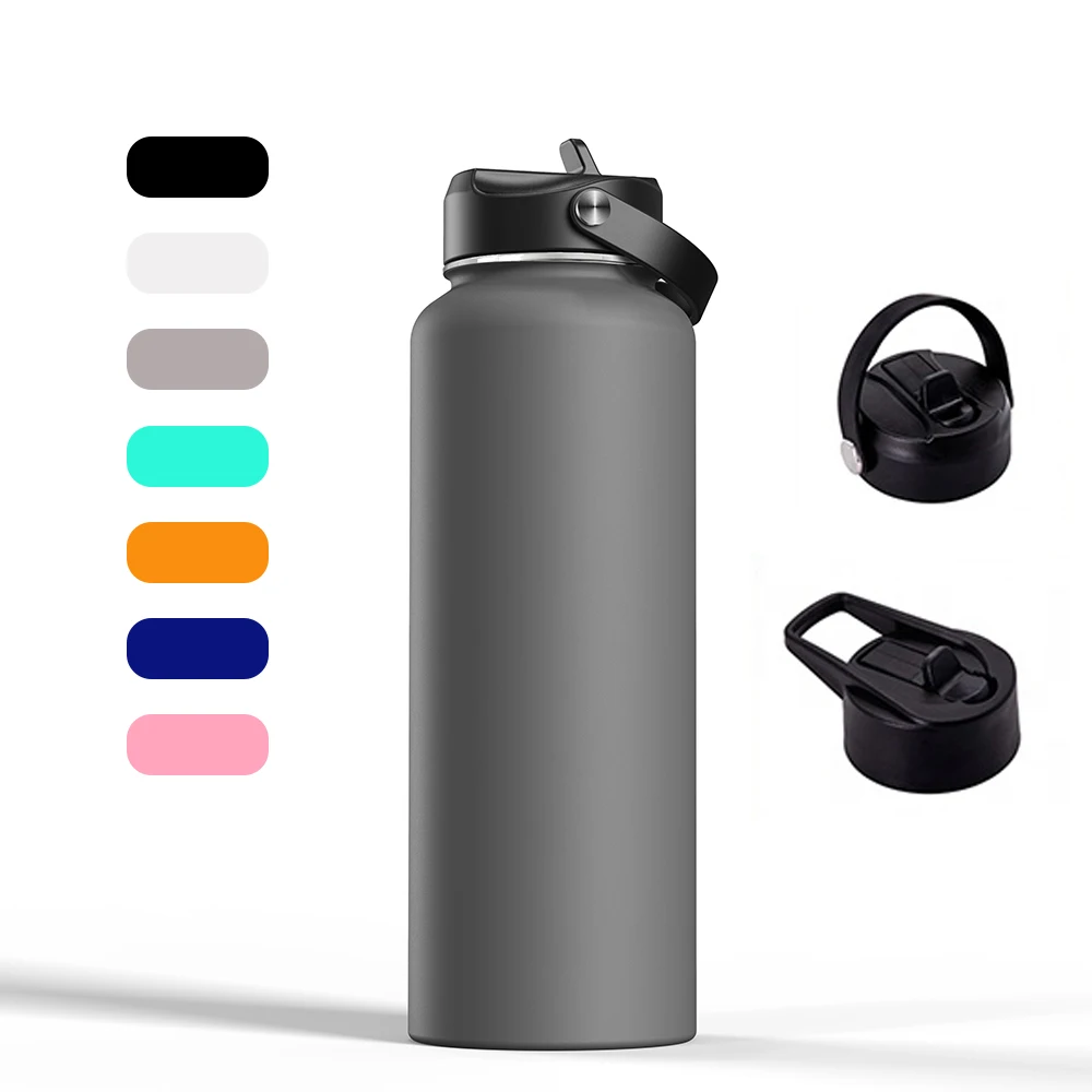 Custom Printed Double Wall 32 Oz Vacuum Flask Stainless Steel Water Bottles termos thermoses wide mouth no smell 40oz  64oz