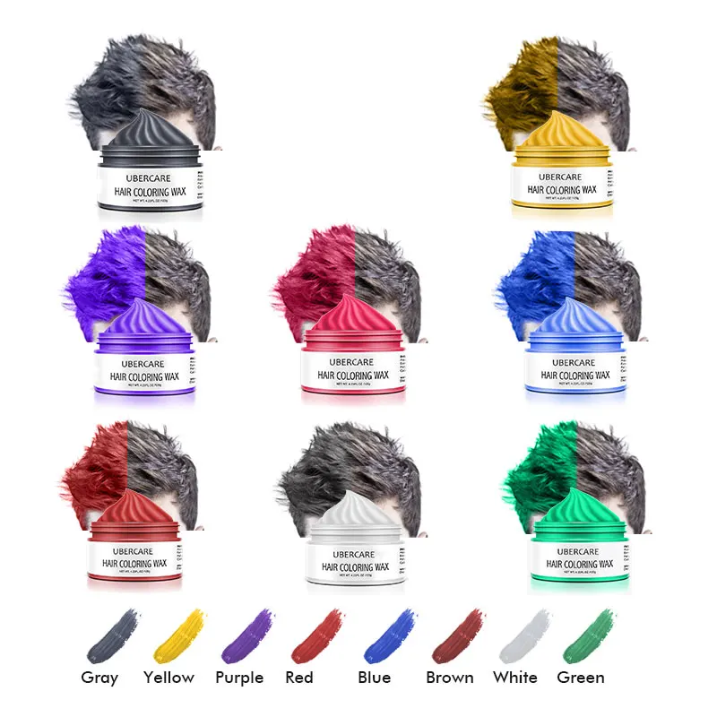 Factory Price Private Label Available Fashion Gummy Hair Wax Styling Temporary Hair Color Wax
