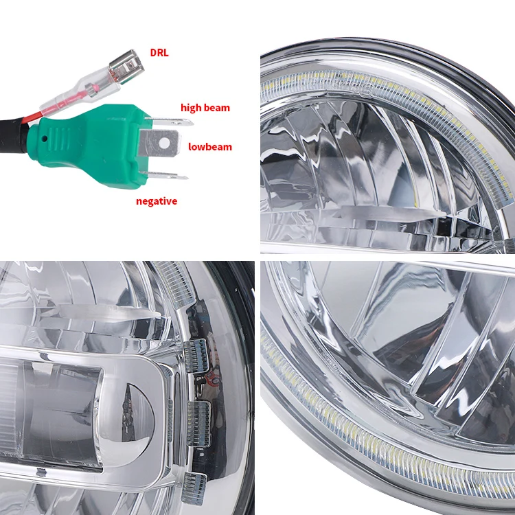 Loyo new black King Kong car led headlight DOT 7 inch round led headlight for Jeep Wrangler JL JK