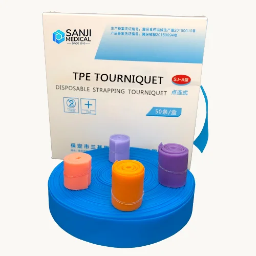 Professional Manufacturer Elastic Medical Disposable Tourniquet Rubber Blood Stopping Medical  TPE Material Tourniquet CE
