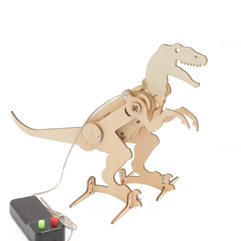 Robotic Dinosaur DIY Craft Wooden Puzzle Dinosaur Model Kit Educational Stem Toy Science Buildings 3D Wooden Puzzle for Kids