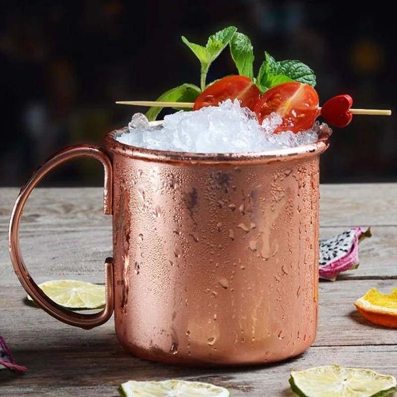 Moscow Mule Copper Mugs Hammer Copper Mugs Copper Plating Drinking Cocktail Drinkware Tea Coffee Tumbler Cup