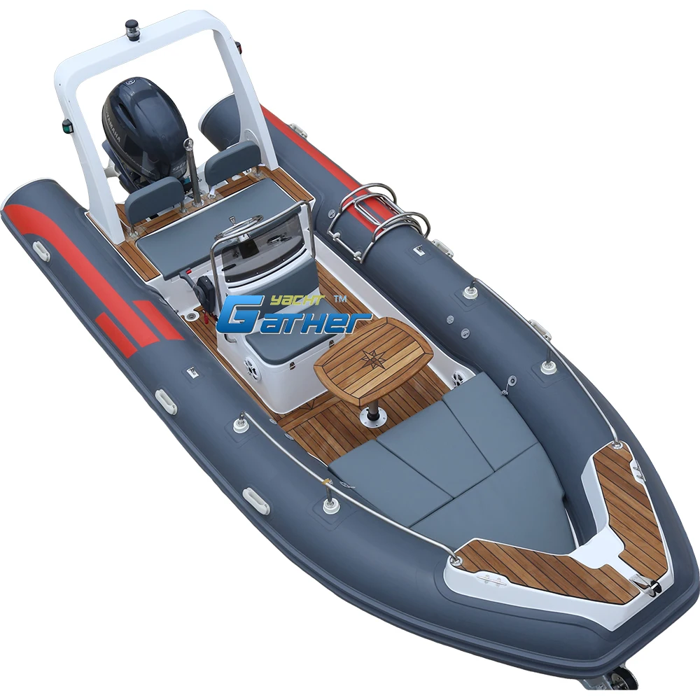 Gather RIB550 5.5M 18Ft 5.5m Outboard Motor Hypalon Material Rigid Inflatable Boat China Rib Boat For Sale RIB550B
