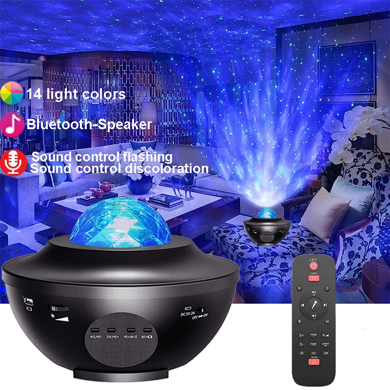 Smart Star LED Night Starry Projector Light Laser Sky Star Projector BT Music Speaker Projector With Remote Control