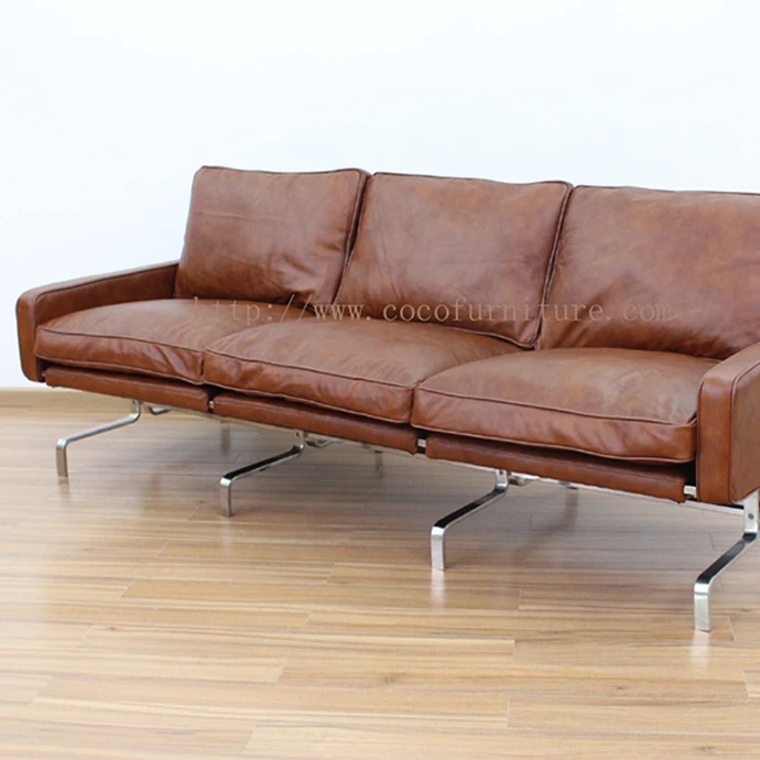 
Vintage Leather sofa 3 seats 