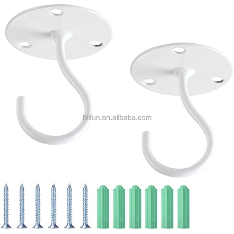  Ceiling Hooks for Hanging Plants - Metal Plant Bracket Iron Wall Mount Lanterns Hangers Bird Feeders Wind