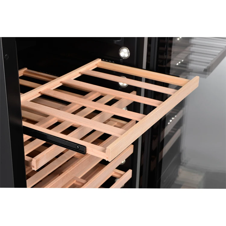 VI122DT 316L Dual Zone Compressor Wine Refrigerator Vino Champagne 110 Bottles Tall Commercial Wine Cellar For Red Wine