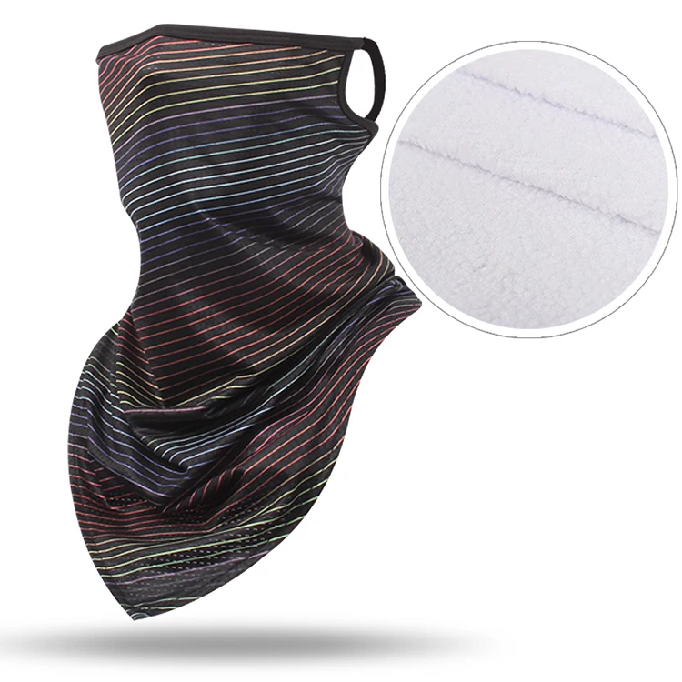 winter hot sell stripe custom warm ski mask outdoor sports mask cycling windproof hanging on ears balaclava face mask