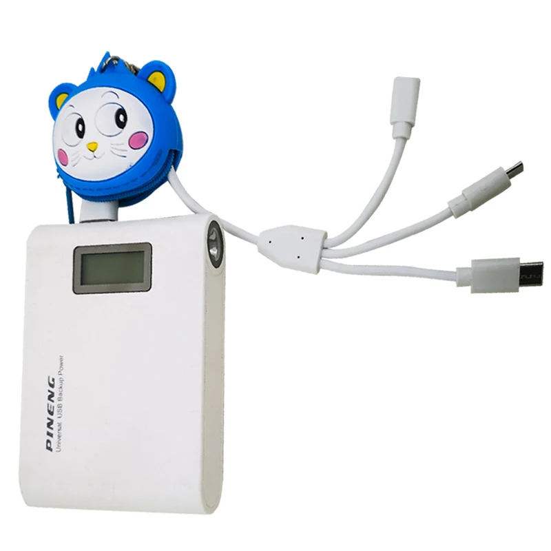 
2020 Newest design 3 in 1 data cable with key ring and cartoon bag 