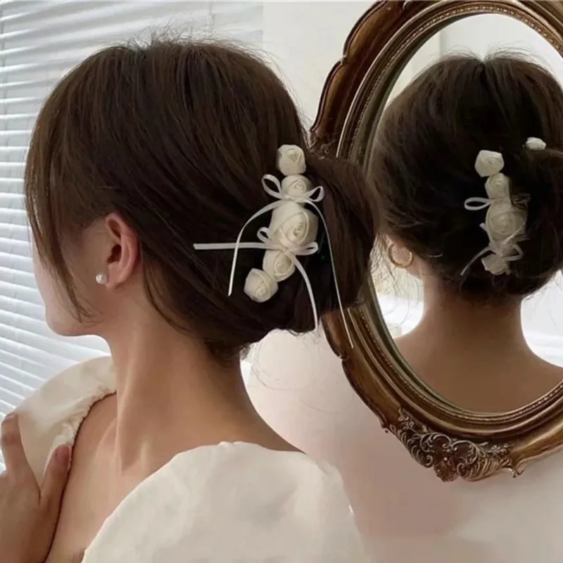 Autumn and winter fresh hair clip pure handmade bowknot pearl tassel shark clip fashion gentle headdress female fresh clip