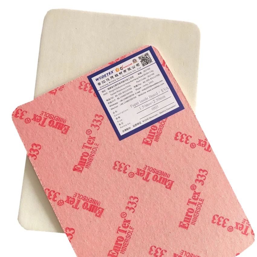 Wholesale cheap 1.5mm + 2.0mm insole paper + EVA board for shoes materias