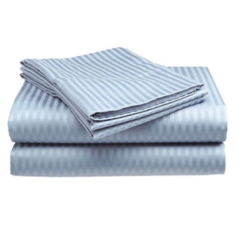 100 cotton 300TC White 1-2cm Stripe Bed Sheet Fabric For hotel bed linen