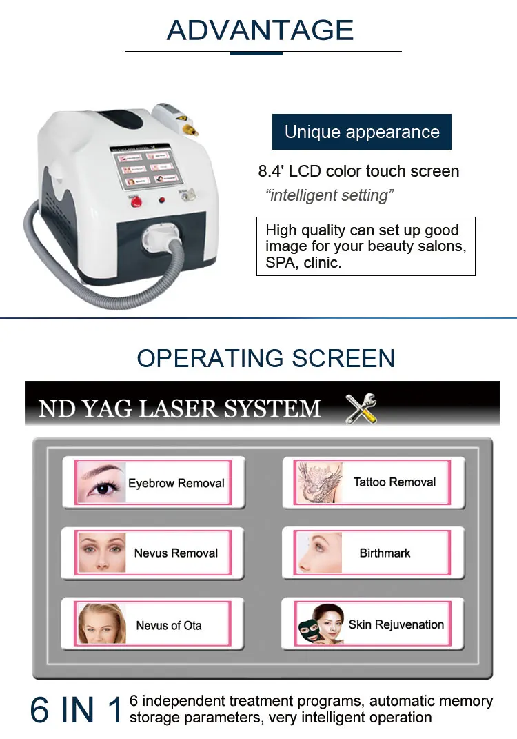 New q switch nd yag laser permanent tattoo removal q-switch laser machine for tattoo removal