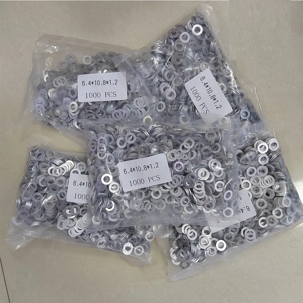 Производитель из Хэбэй, Китай, предложение, шайба из алюминиевого материала 6,4*10,8*1,2, плоские шайбы, прокладки, кольцевая прокладка высокого качества