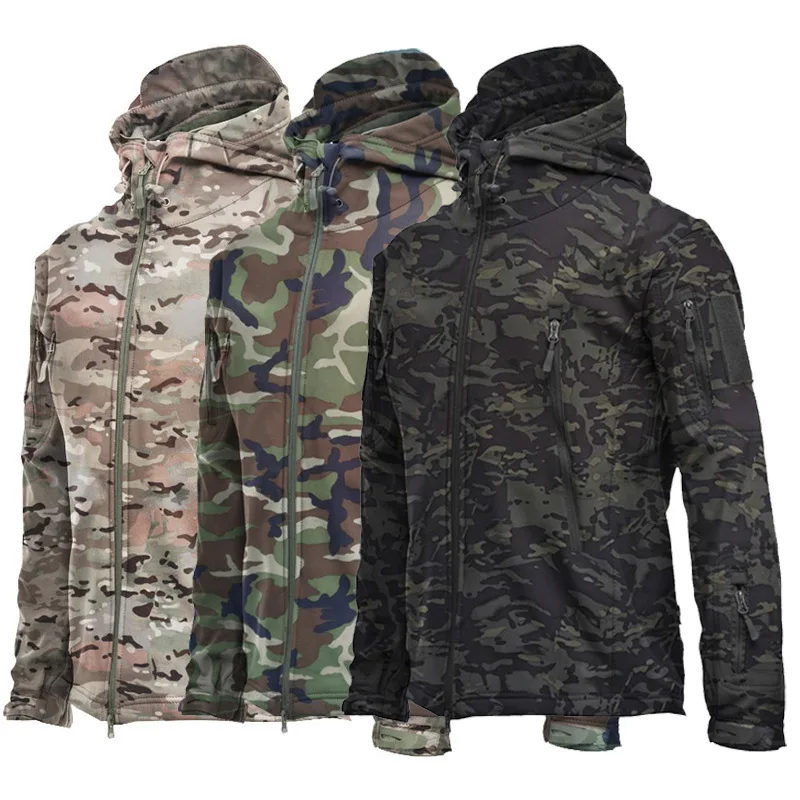 Wholesale Multicolor Men Outdoor Waterproof Breathable Tactical Hiking Camping Green Camouflage Uniform Jacket