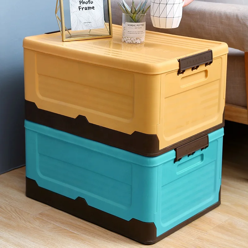 YIKEYOU Plastic Household Use Big Storage Box For Cloth Organizer Foldable  Big  Crate