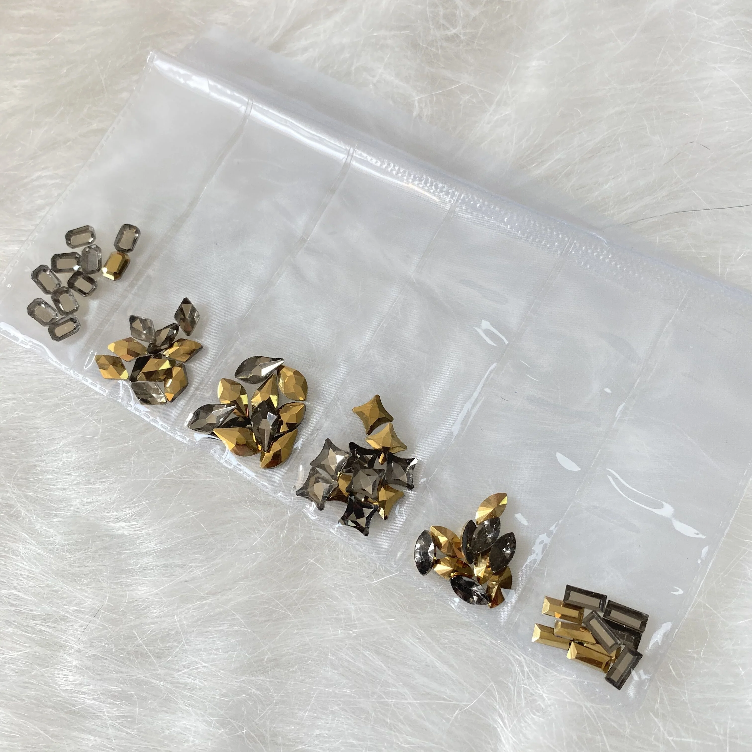 
6 girds K9 crystal glass AB Flat Back Nail rhinestone 3d shinny rhinestone for Nail Art decoration 