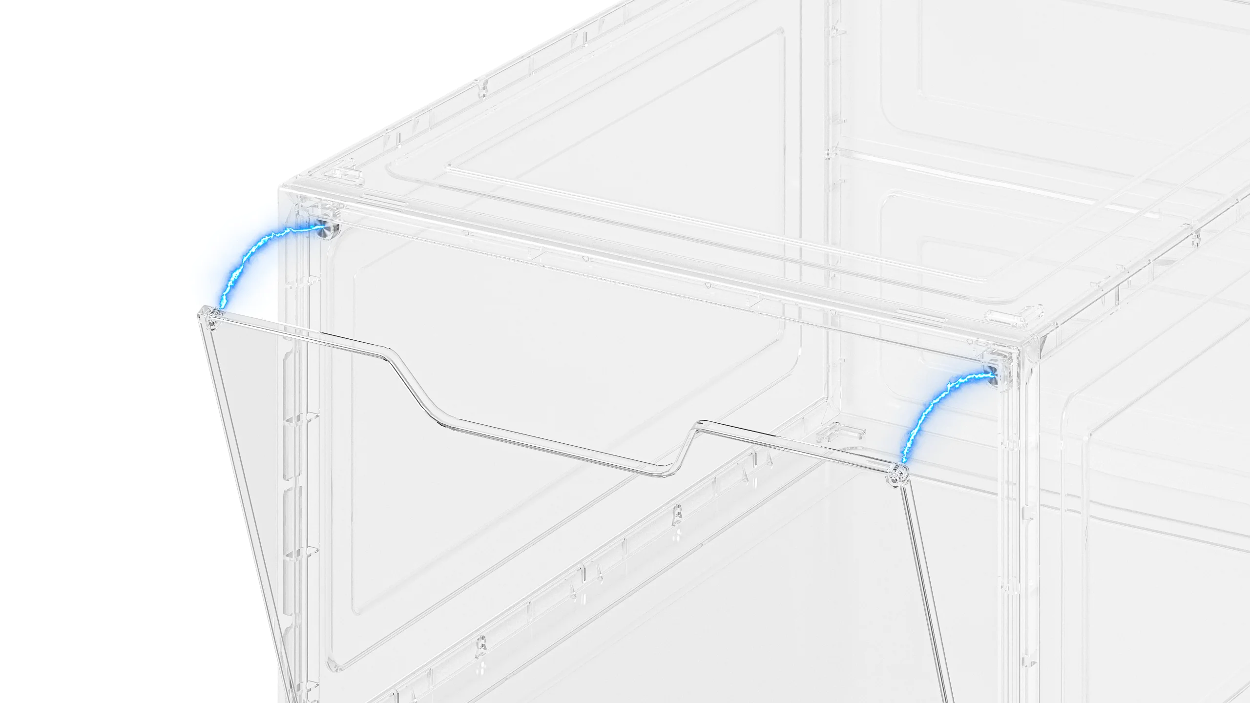 Plastic Transparent Stackable organizer Custom Sneakers display Box Foldable Clear Shoe Storage With Magnetic Door