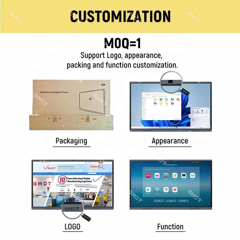 2024 Hot Sales Conference Meeting Electronic Writing Digital Flat Panel Education Interactive White Board Interactive Displays