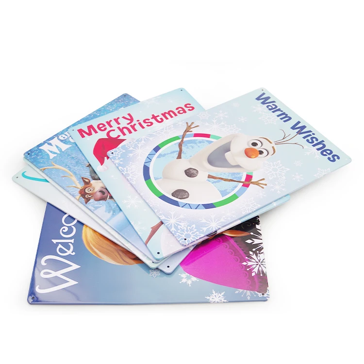 Wholesale Custom Printing A4 Size Black 12 Inches Embossed Metal Tin Sign