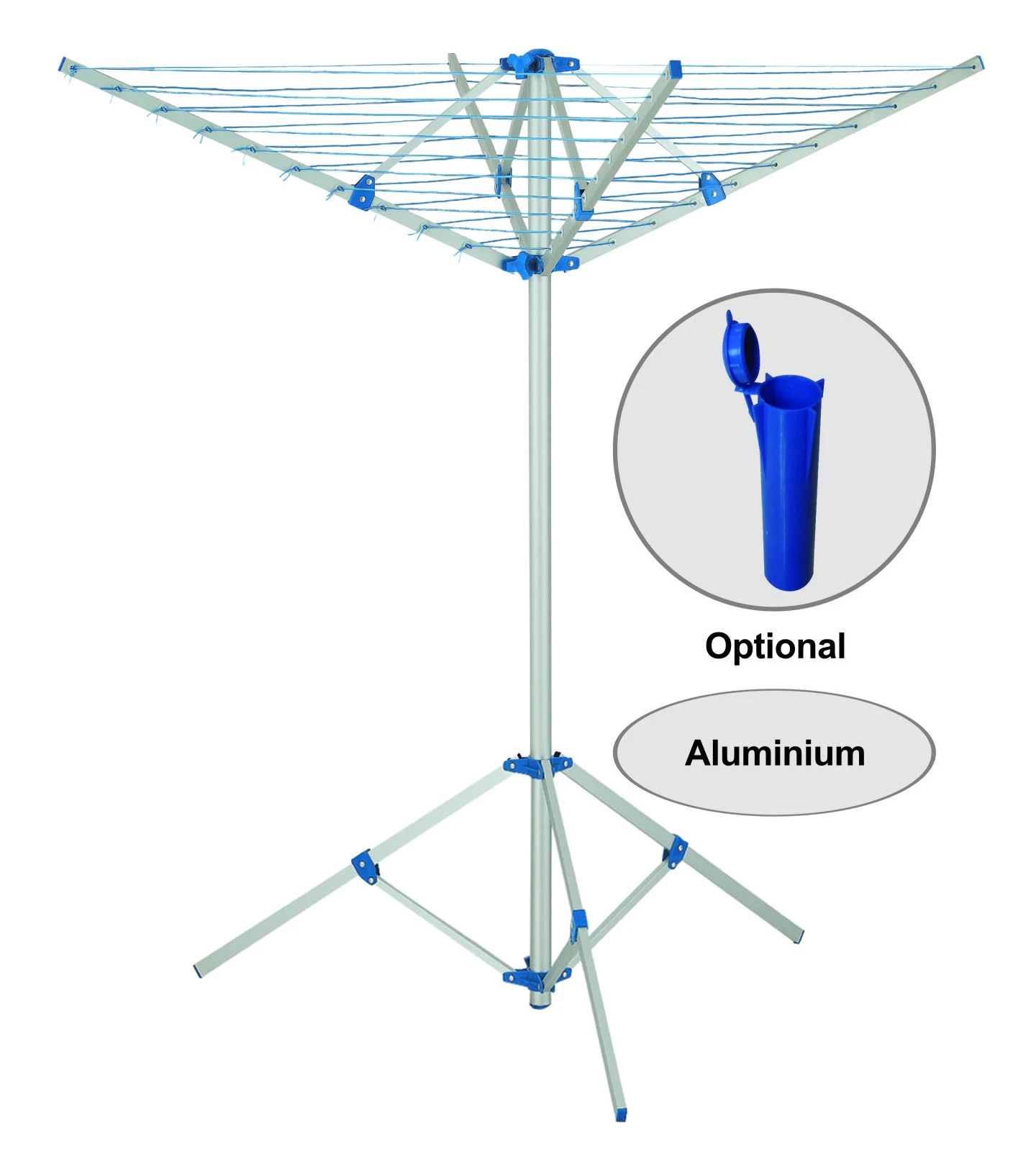 Factory Supplying 30M 3 Arms Aluminum Shape With Feet Dryer Umbrella Rotary Cloth Fold Clothes Drying Rack