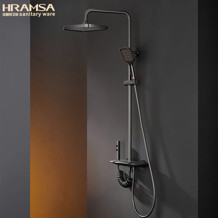 New thermostatic shower faucet/ shower column mixer/ shower set piano button with waterfall spout