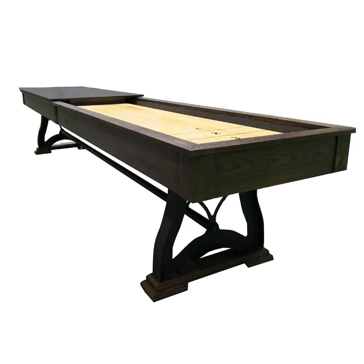 High Quality Solid Wooden 12ft 22ft Design Shuffleboard Table With Lights Dining Top