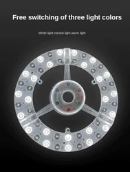 Factory Direct Gear Led Lens Light Source 12-64W Replacing Wick Of Ceiling Lamp Three color dimming