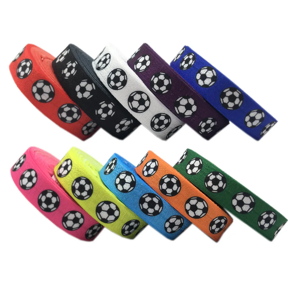 10 видов цветов 100 ярдов футбол печати на голову эластичная повязка для головы с Футбол Дизайн штаны с эластичным поясом-резинкой для девочек, повязка на голову, враг DIY аксессуары для волос