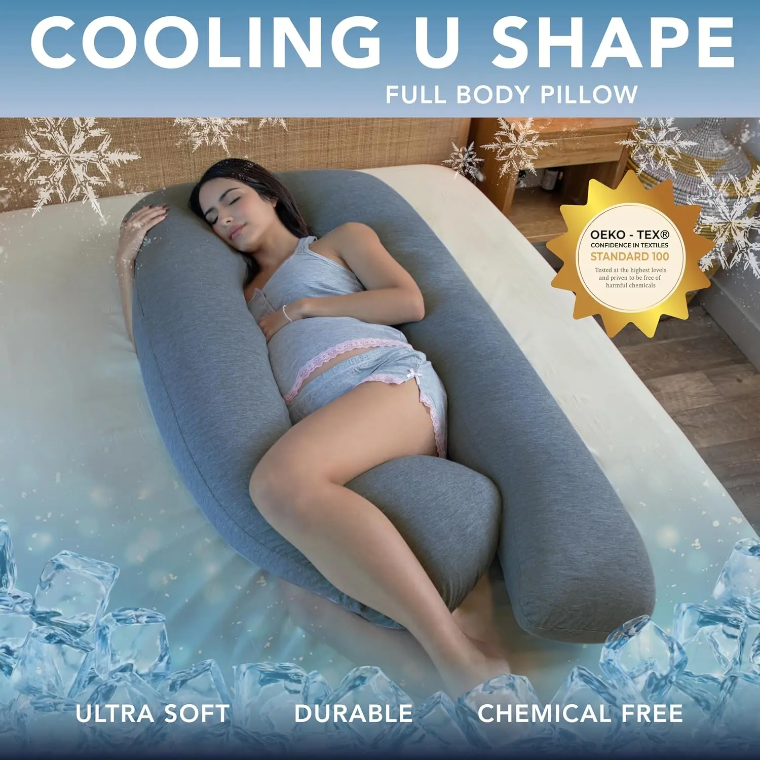 Factory U Shaped Pregnancy Body Pillow With Zipper Removable Cover pregnancy Pillow Full Body Pillow With customize Cover